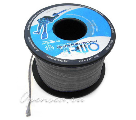 Линь Dyneema D1,8 мм (нагрузка 180 кг) серый за 1 м