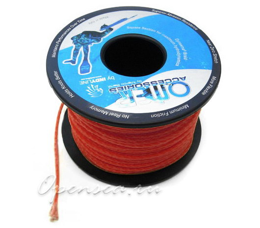 Линь Dyneema красный 2,2 мм (нагрузка 320 кг) за 1 м