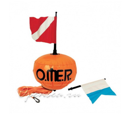 Буй OMER ПВХ круглый с 2 флагами