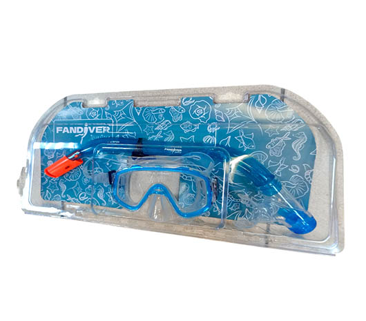 Комплект Fandiver : маска + трубка детский, синий